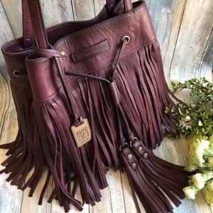 Frye Heidi Fringe Bucket Leather Bag